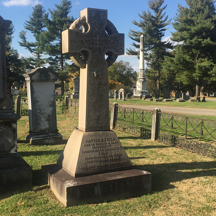 Tombstone in the shape of a cross